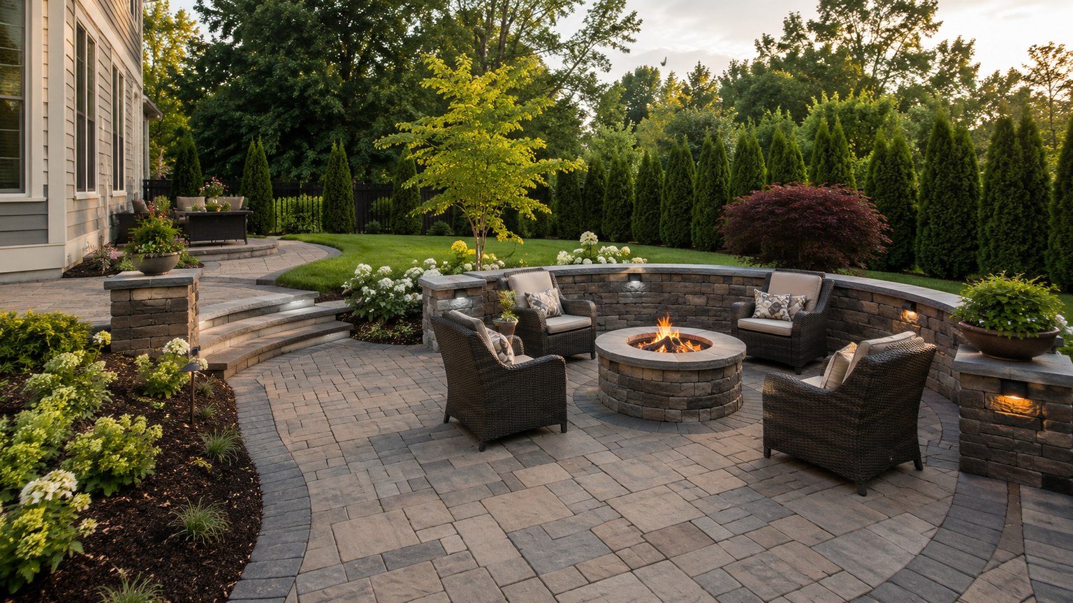 Paver patio hardscape build